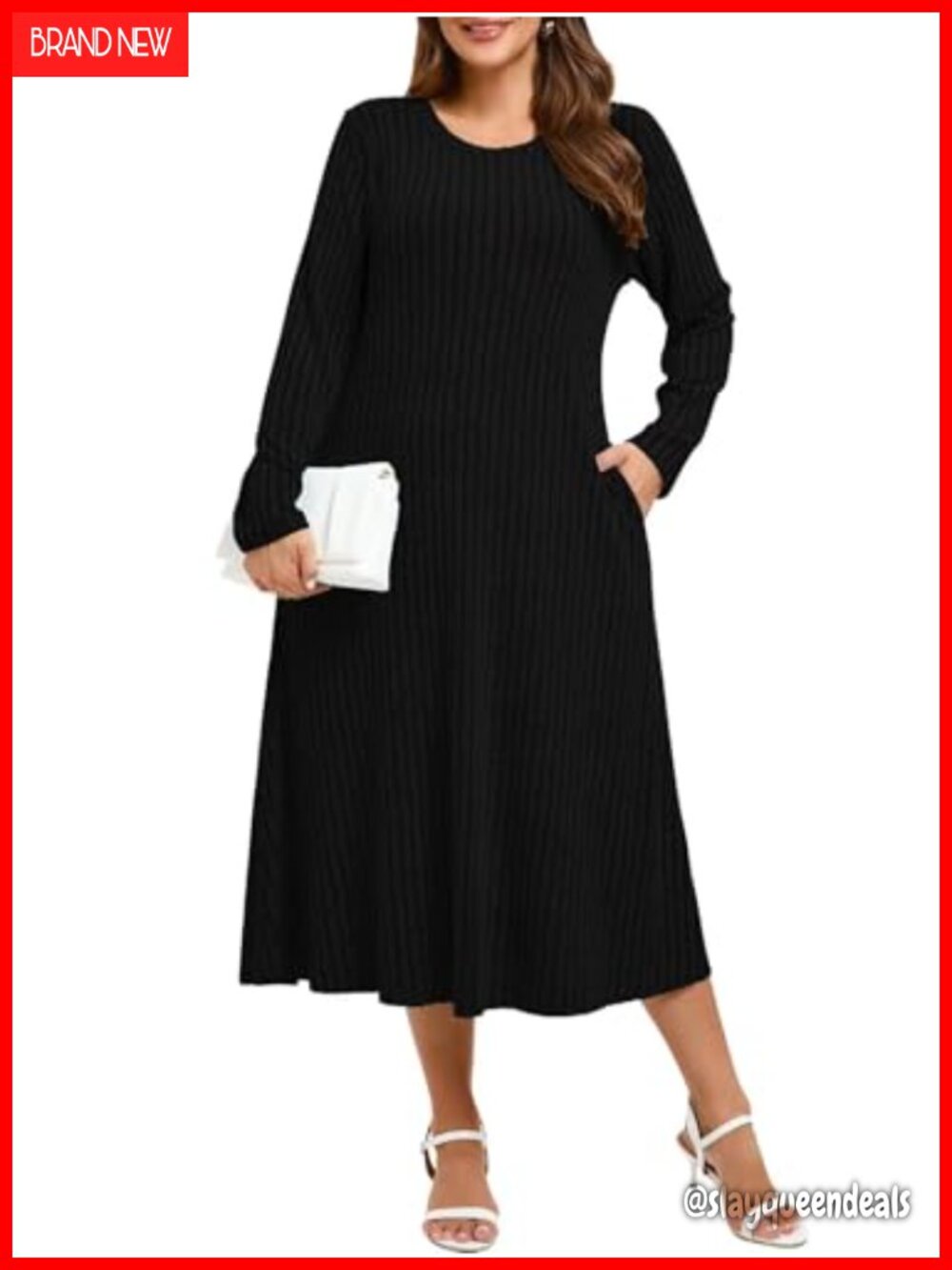 BELAROI Womens Plus Size Sweater Dress Long Sleeve Midi Fall Winter